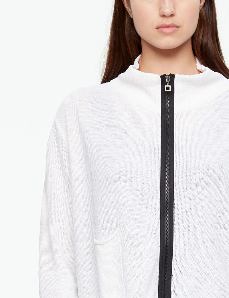 Sarah Pacini LEINEN-CARDIGAN - AUFGESETZTE TASCHEN