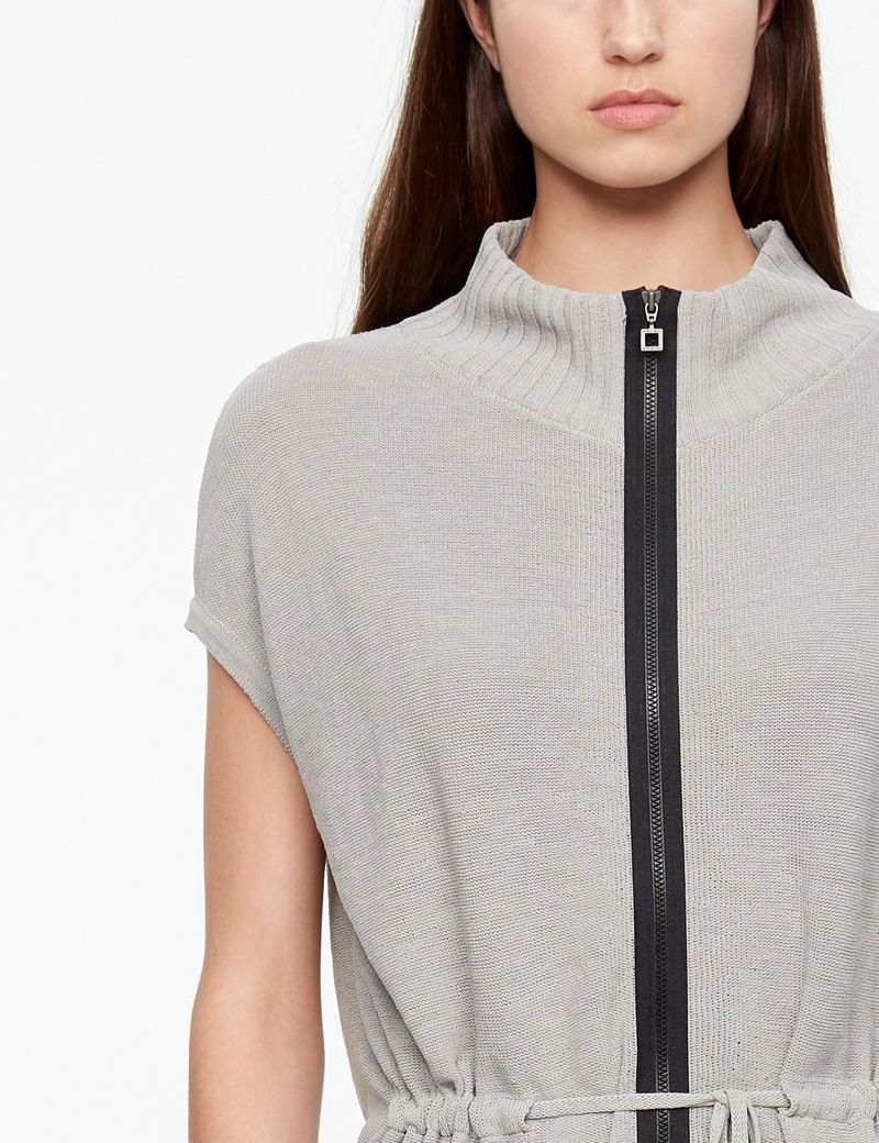 Sarah Pacini LEINEN CARDIGAN MIT RIEMEN GUERTEL