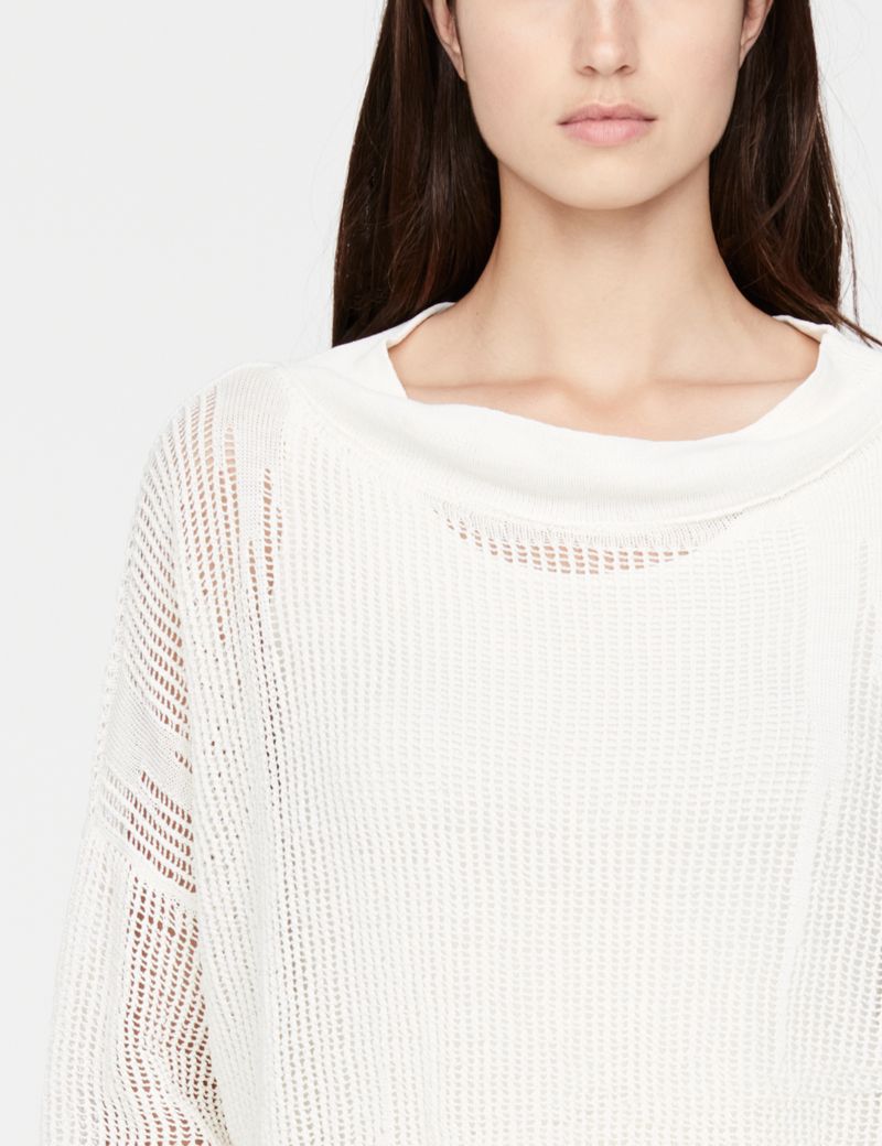 Sarah Pacini Perforated linen sweater - full sleeves