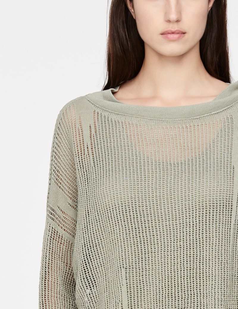 Sarah Pacini Perforated linen sweater - full sleeves