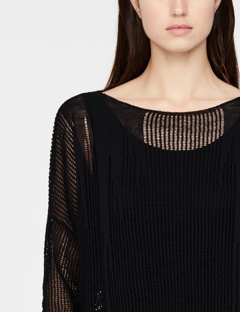 Sarah Pacini Perforated linen sweater - boatneck