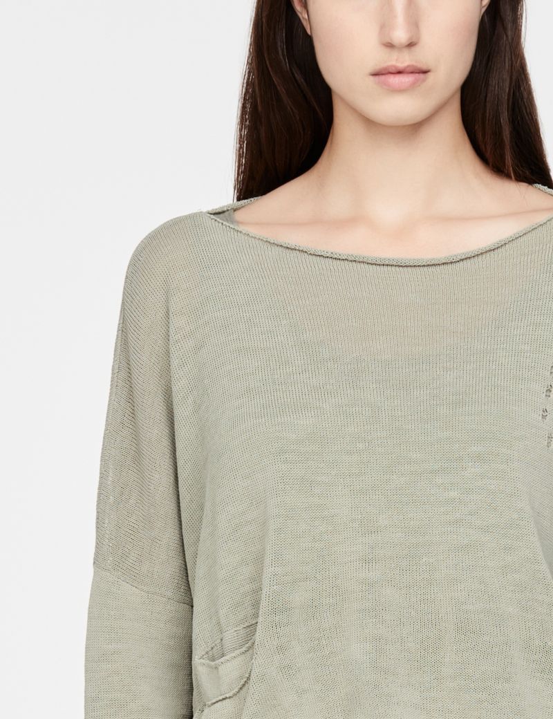 Sarah Pacini Cropped linen sweater - mandana