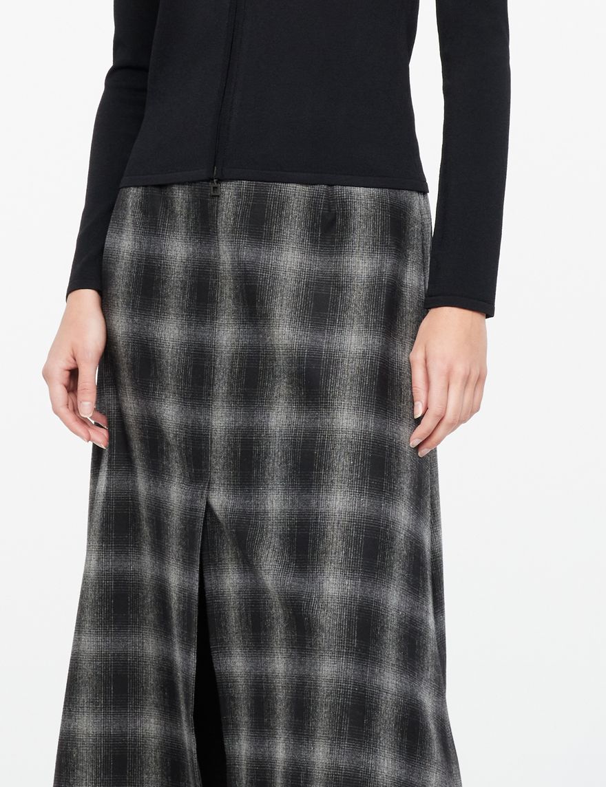 Sarah Pacini Maxi skirt - checkered flannel