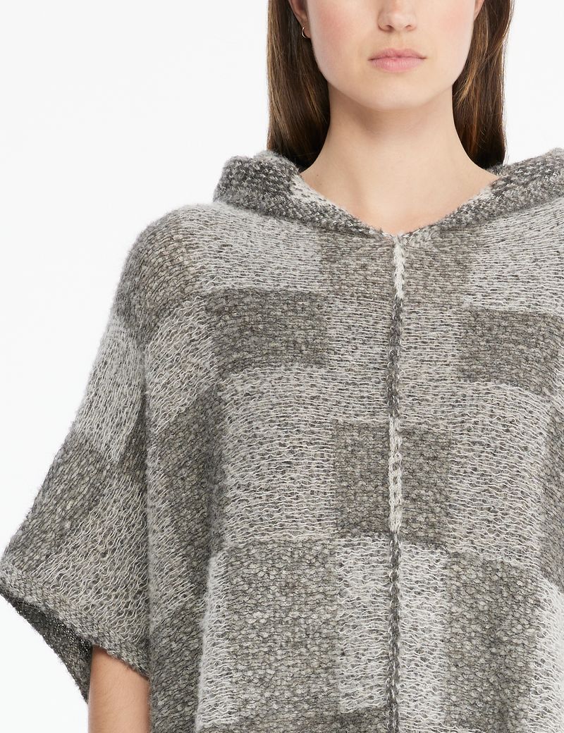 Sarah Pacini Poncho rustique - À carreaux