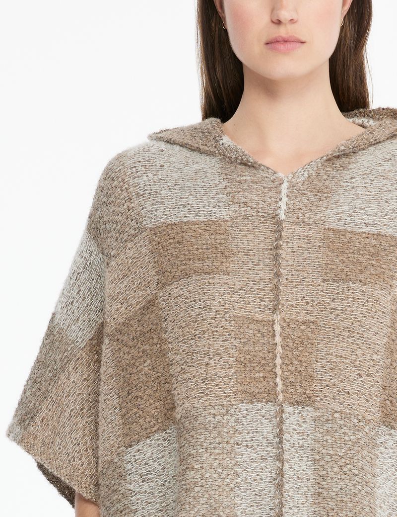 Sarah Pacini Poncho rustique - À carreaux