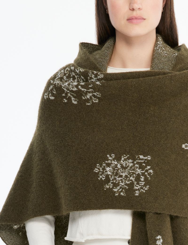 Sarah Pacini Poncho - snowflake jacquard