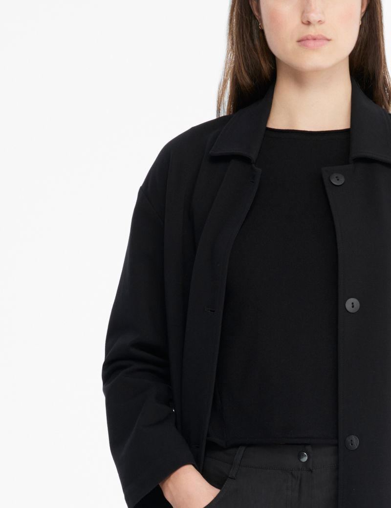 Sarah Pacini Jersey coat - patch pockets