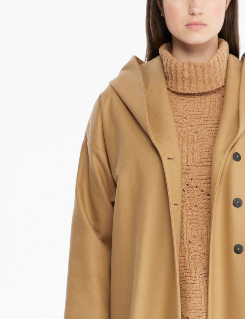 Sarah Pacini Felt wool coat – hood