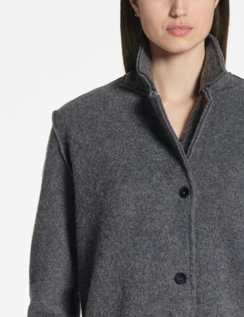 Sarah Pacini Merino Mantel – Coupé-Netz-Verarbeitung