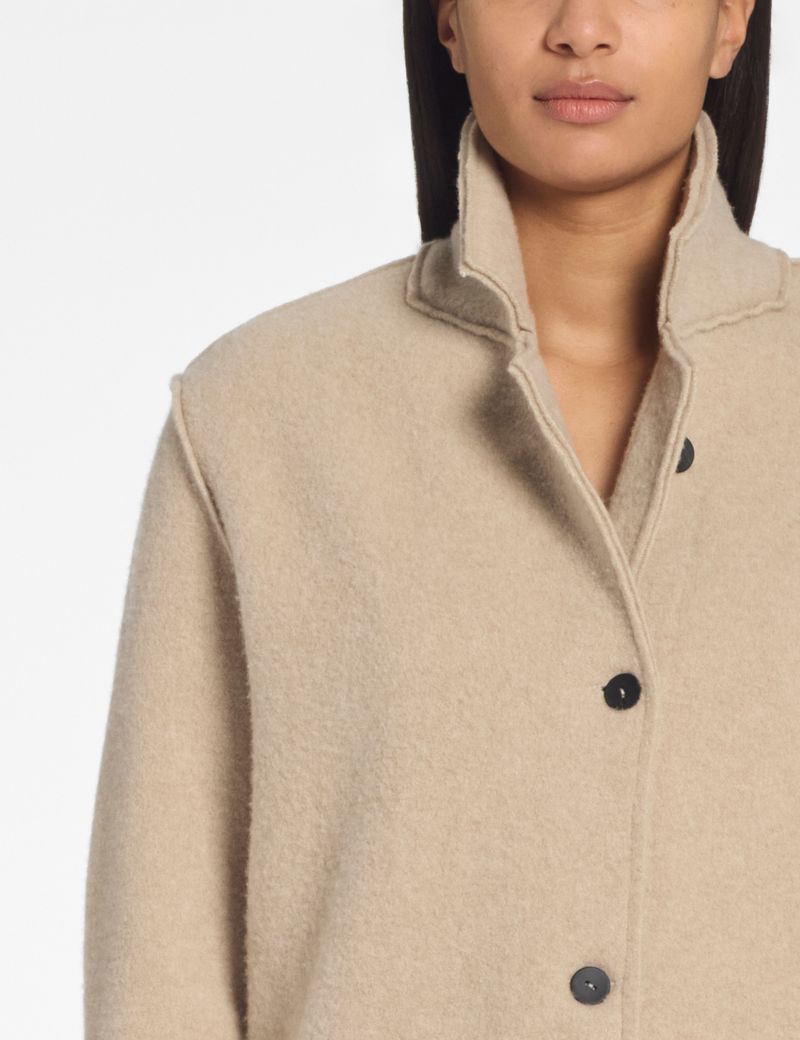 Sarah Pacini Merino Mantel – Coupé-Netz-Verarbeitung