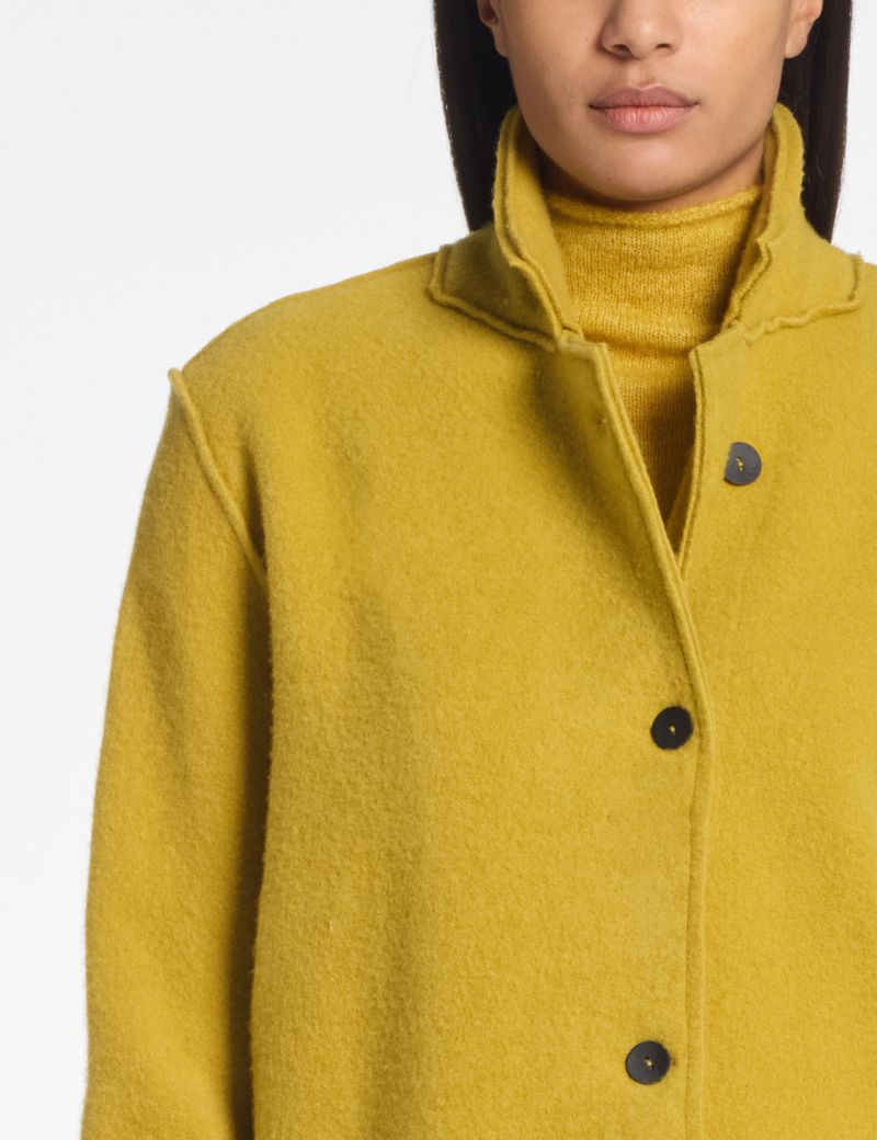 Sarah Pacini Merino Mantel – Coupé-Netz-Verarbeitung