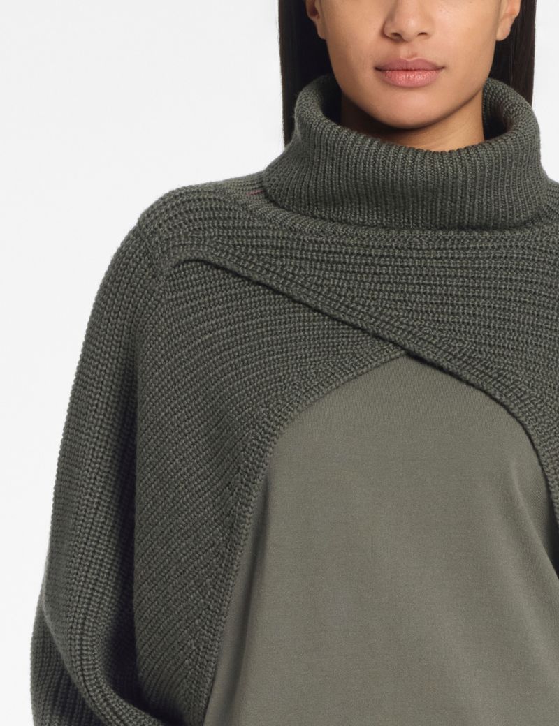 Sarah Pacini Poncho – maille côtelée