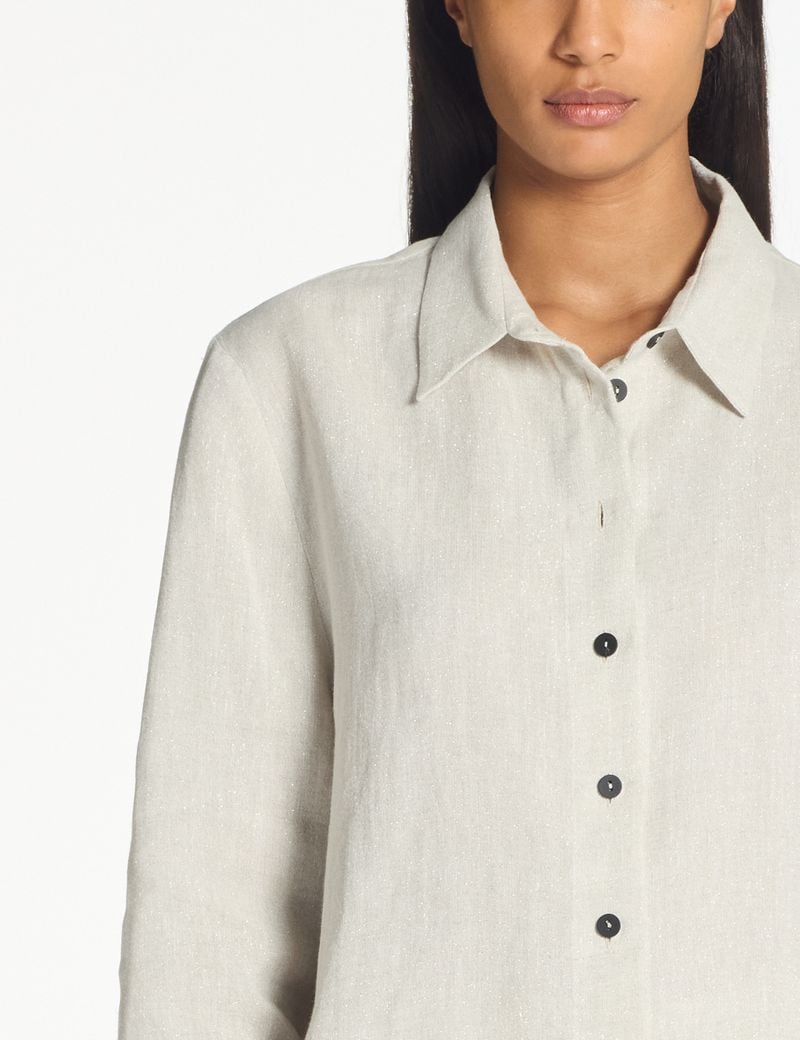 Sarah Pacini Naël shirt – shimmering linen