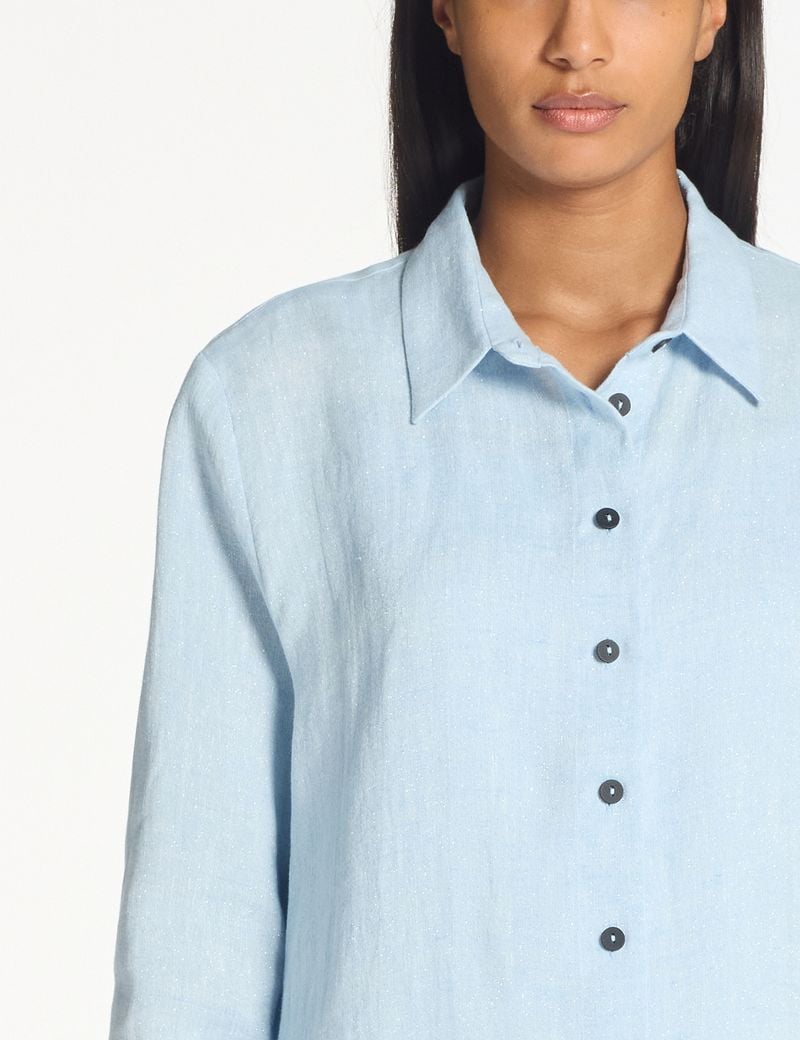 Sarah Pacini Naël shirt – shimmering linen
