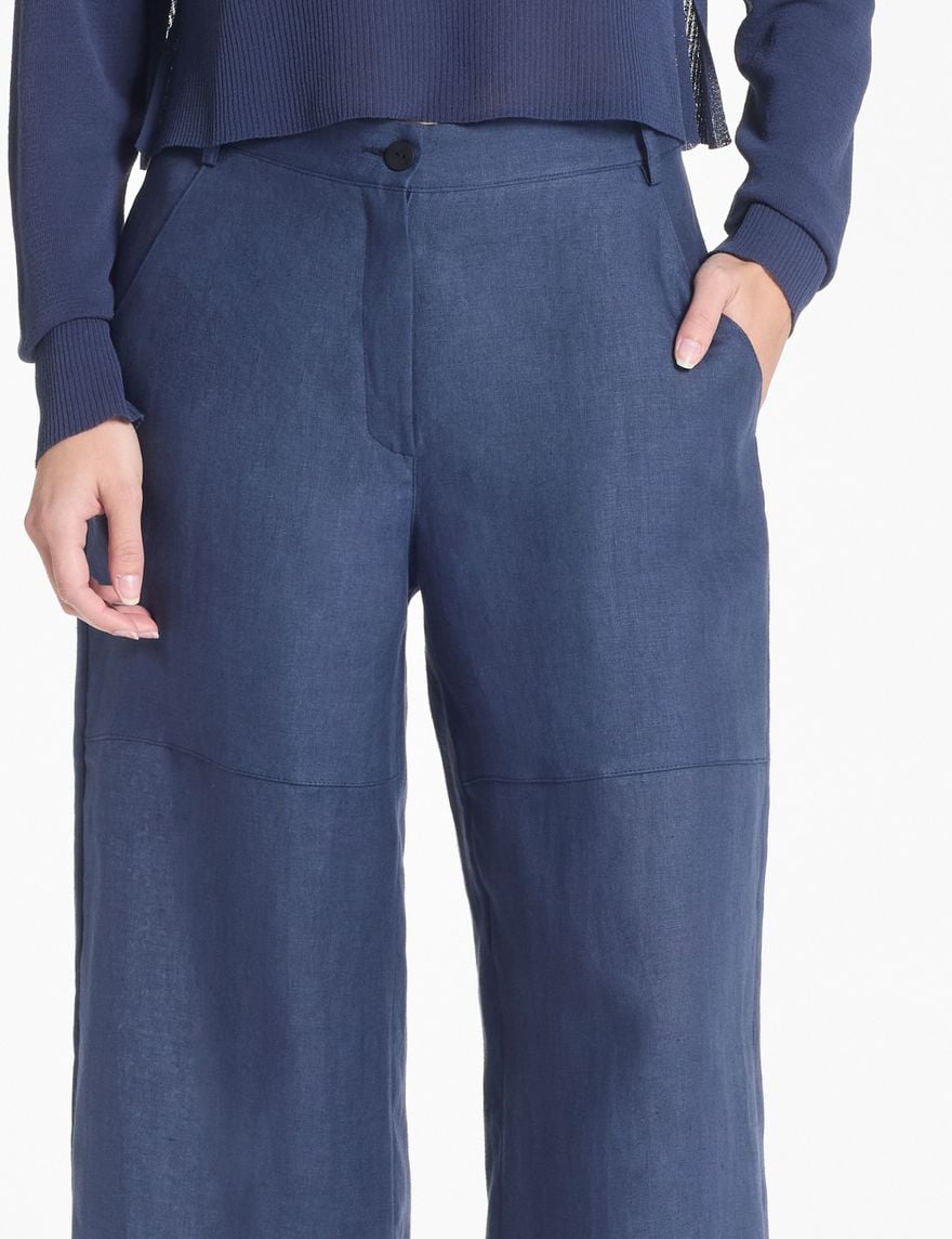 Sarah Pacini Broek met wijde pijpen – puur linnen