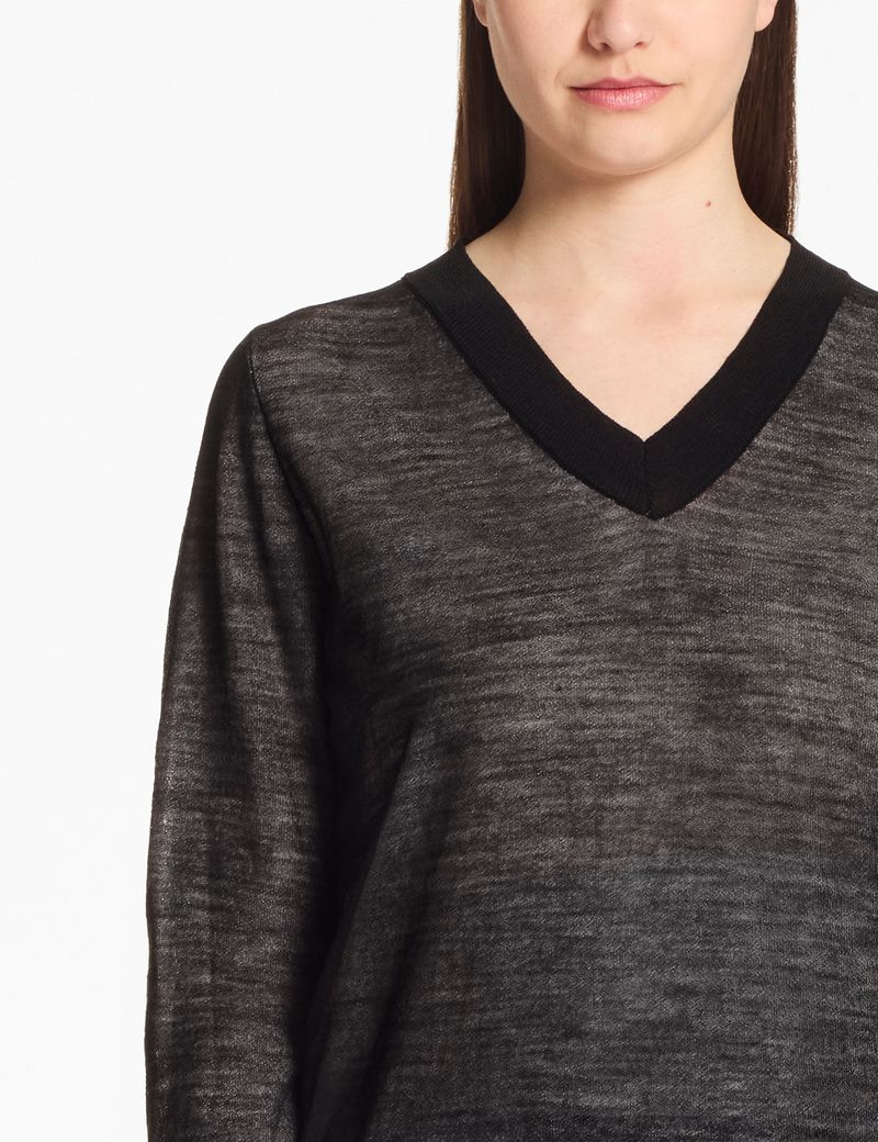Sarah Pacini V-neck sweater – layered voile