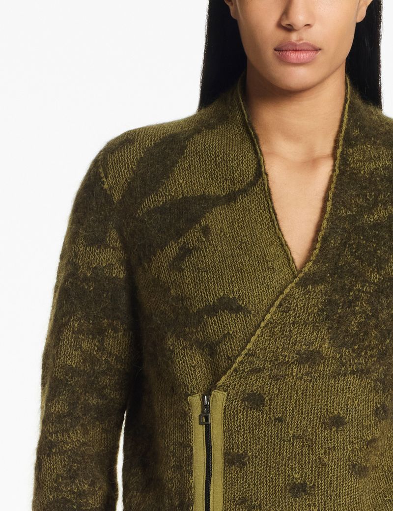 Sarah Pacini Cropped cardigan – plush jacquard