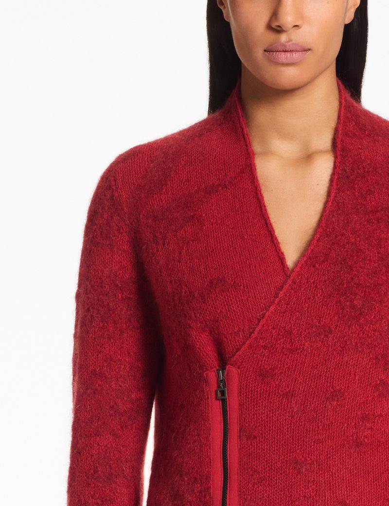 Sarah Pacini Cropped cardigan – plush jacquard