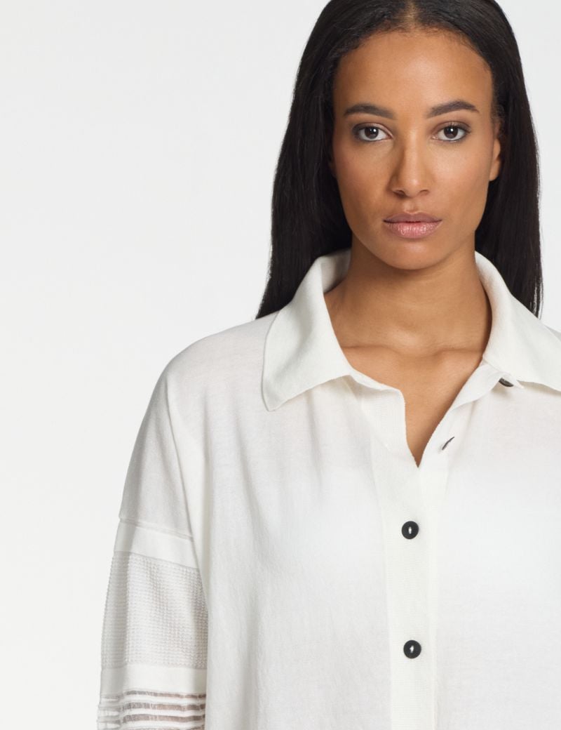Sarah Pacini Cropped shirt – stripes