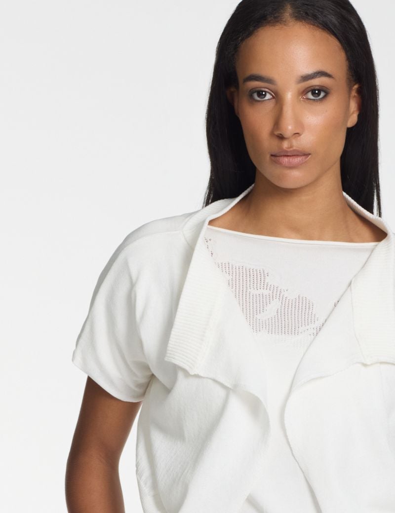 Sarah Pacini Short-sleeve cardigan – cotton