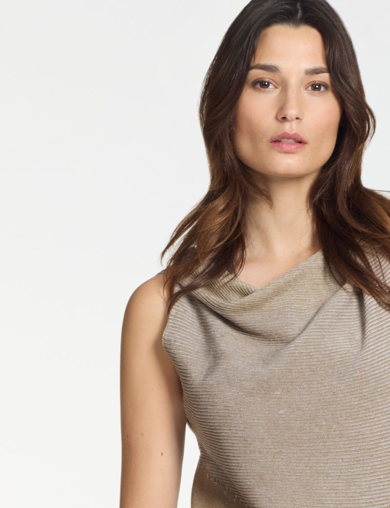 Sarah Pacini Sleeveless sweater – striped jacquard