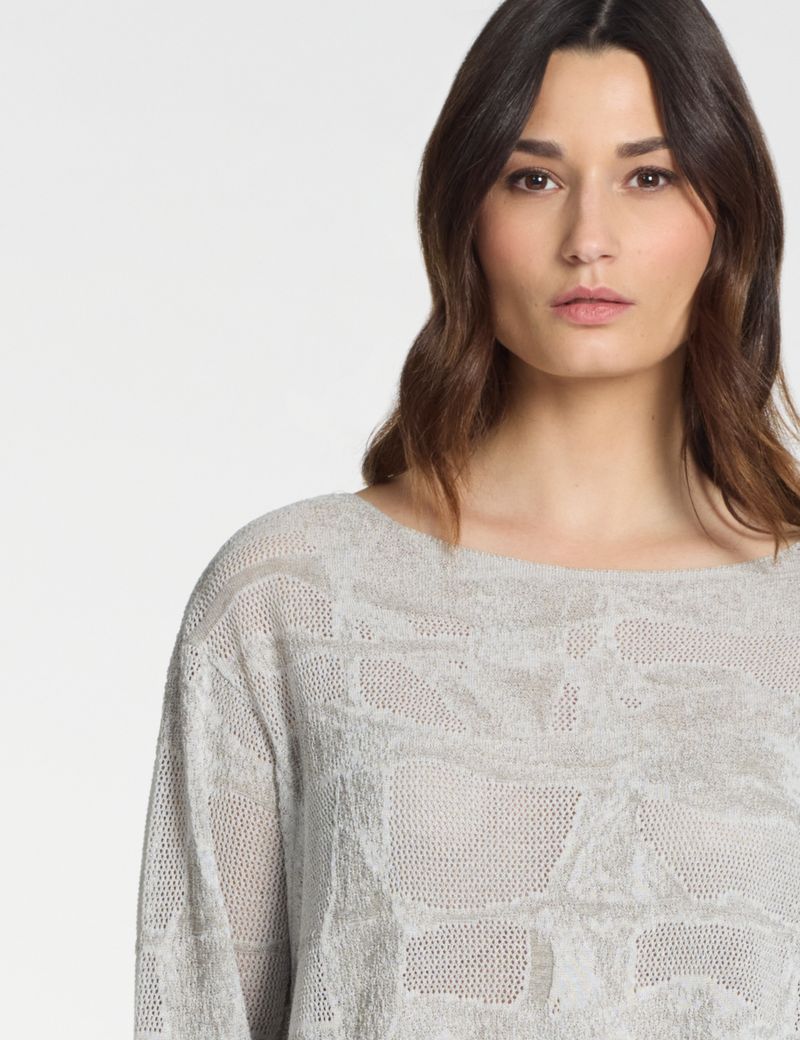Sarah Pacini Casual sweater – two-tone jacquard