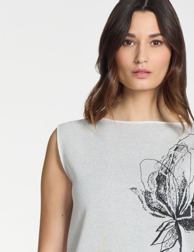 Sarah Pacini Pull sans manches – jacquard floral