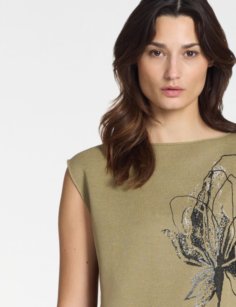 Sarah Pacini Pull sans manches – jacquard floral