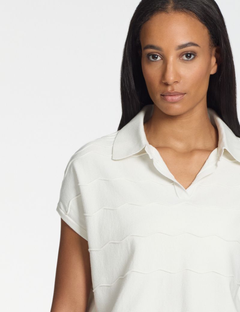 Sarah Pacini Knit polo – irregular ribbing