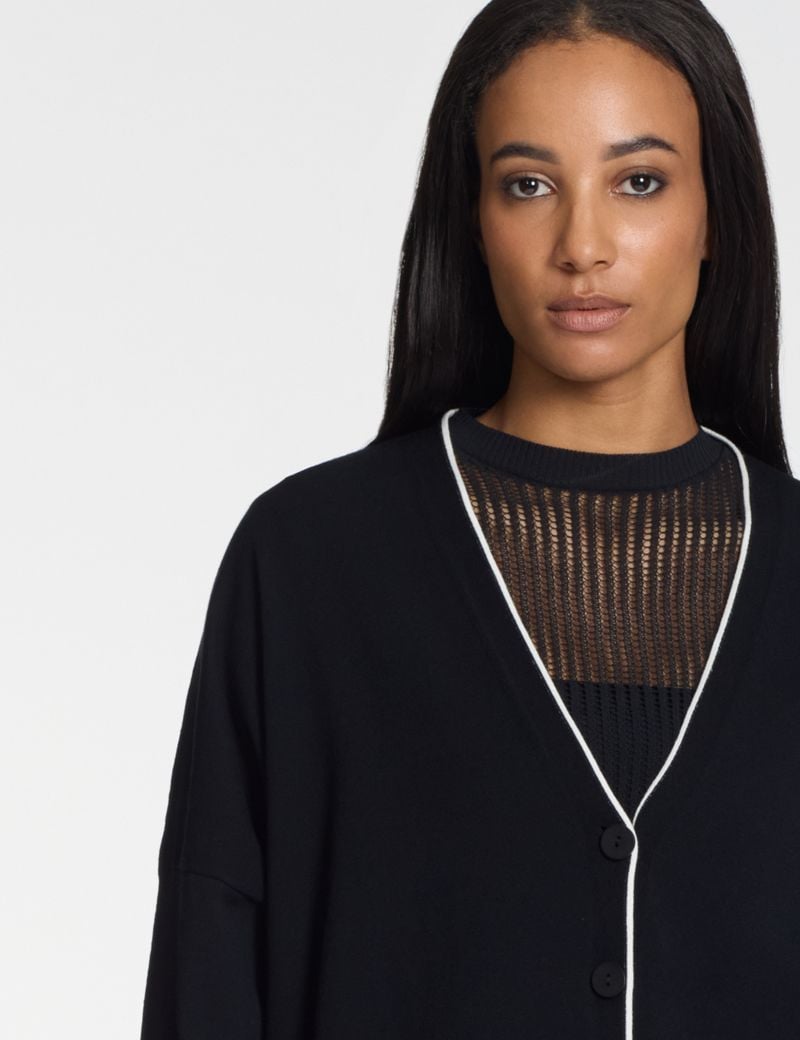 Sarah Pacini Oversized cardigan – contrast trim