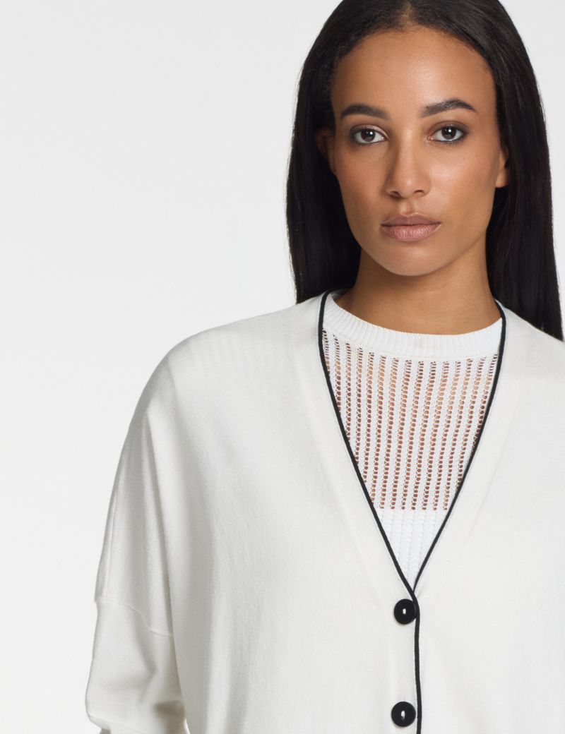 Sarah Pacini Oversized cardigan – contrast trim