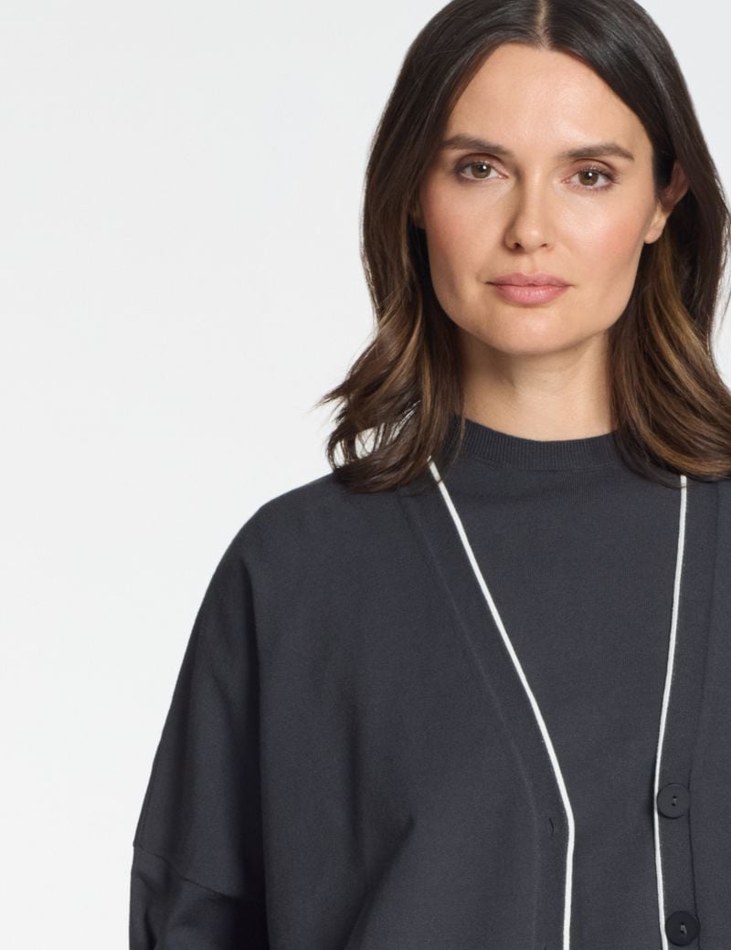 Sarah Pacini Oversized cardigan – contrast trim