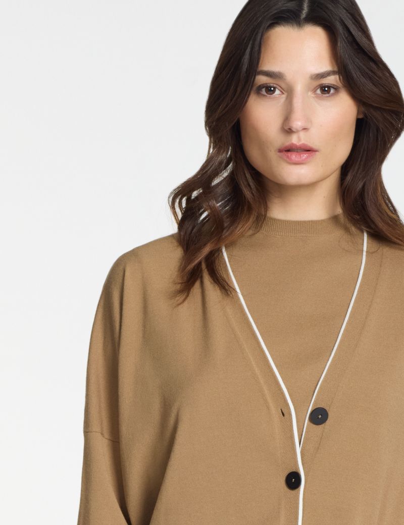 Sarah Pacini Oversized cardigan – contrast trim