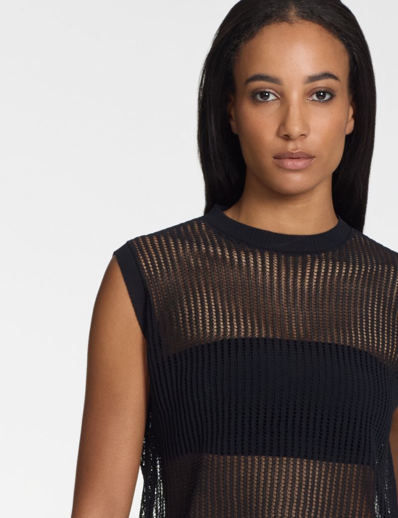 Sarah Pacini Crewneck sweater – mesh effect