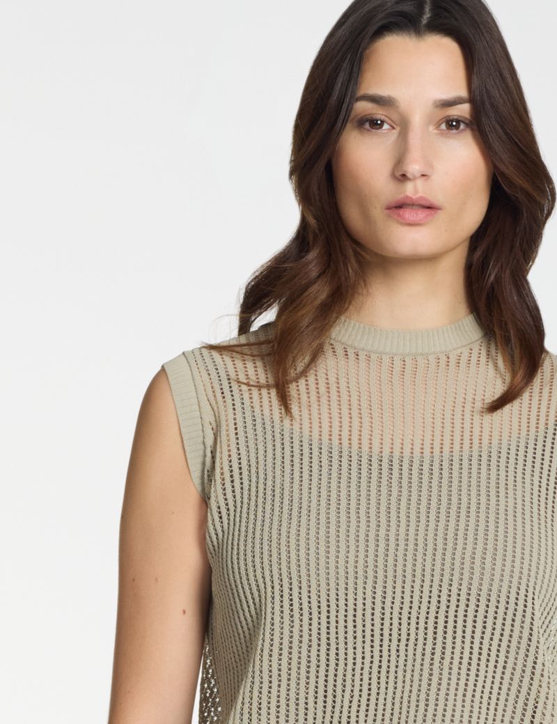 Sarah Pacini Crewneck sweater – mesh effect