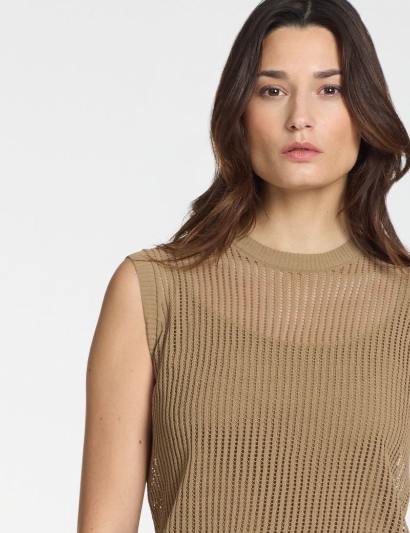 Sarah Pacini Trui ronde hals – mesh-effect