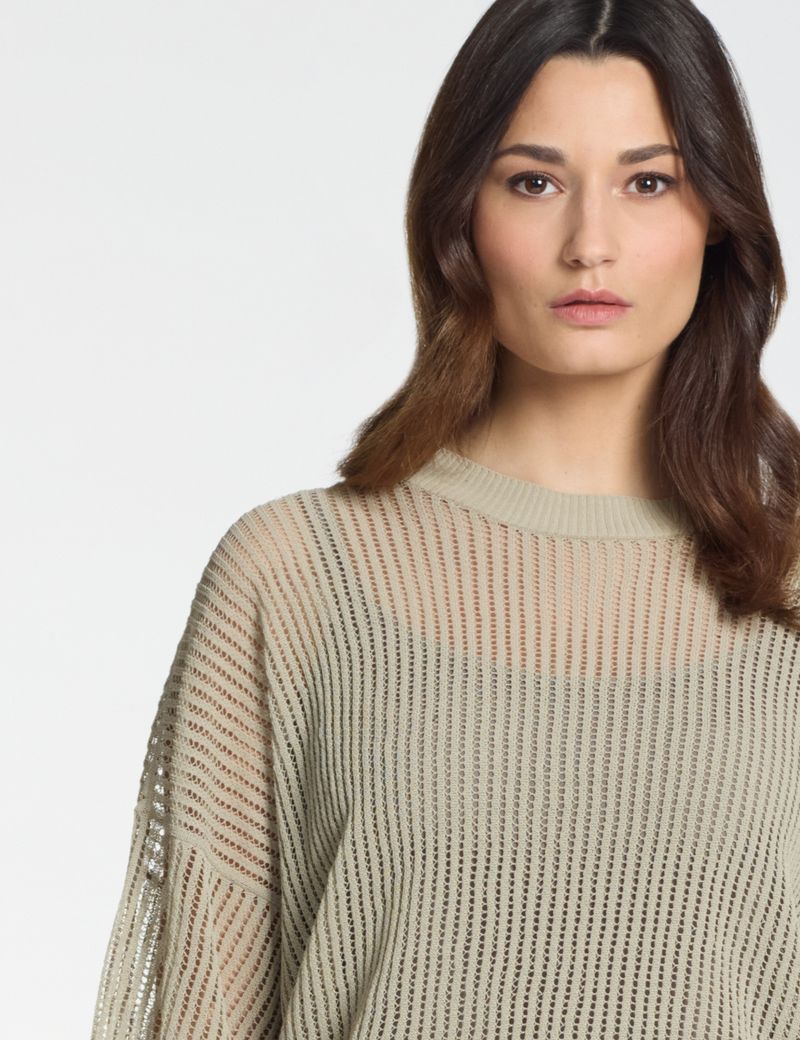 Sarah Pacini Oversized sweater – mesh effect