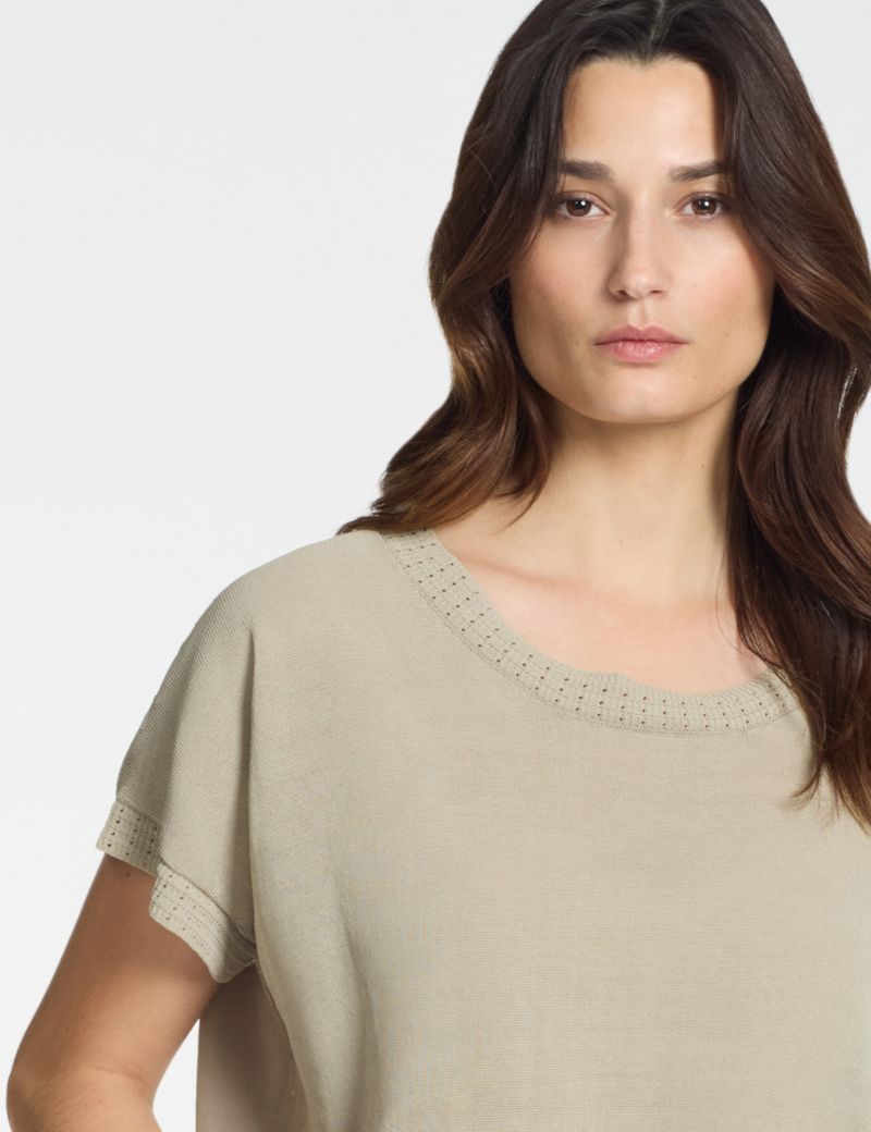 Sarah Pacini Cropped sweater – ribbed details