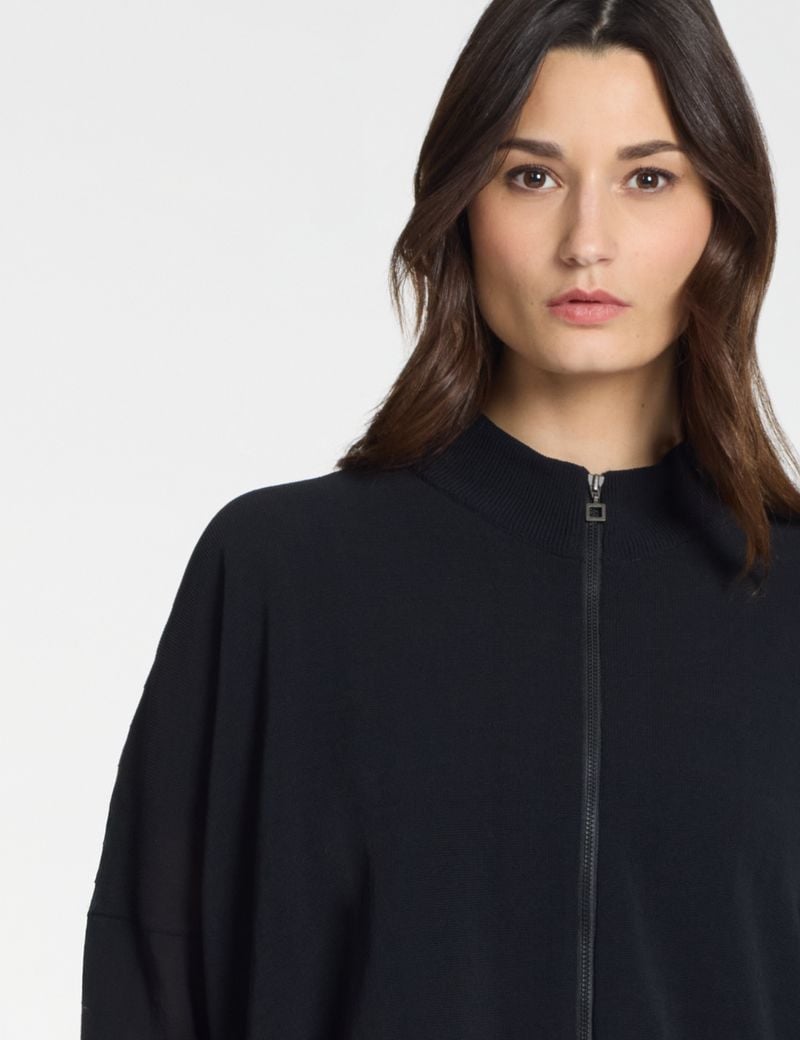 Sarah Pacini Zipped cardigan – ribbed details