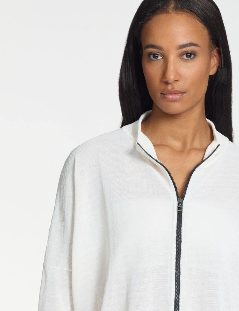Sarah Pacini Zipped cardigan – ribbed details