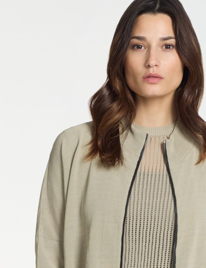 Sarah Pacini Zipped cardigan – ribbed details