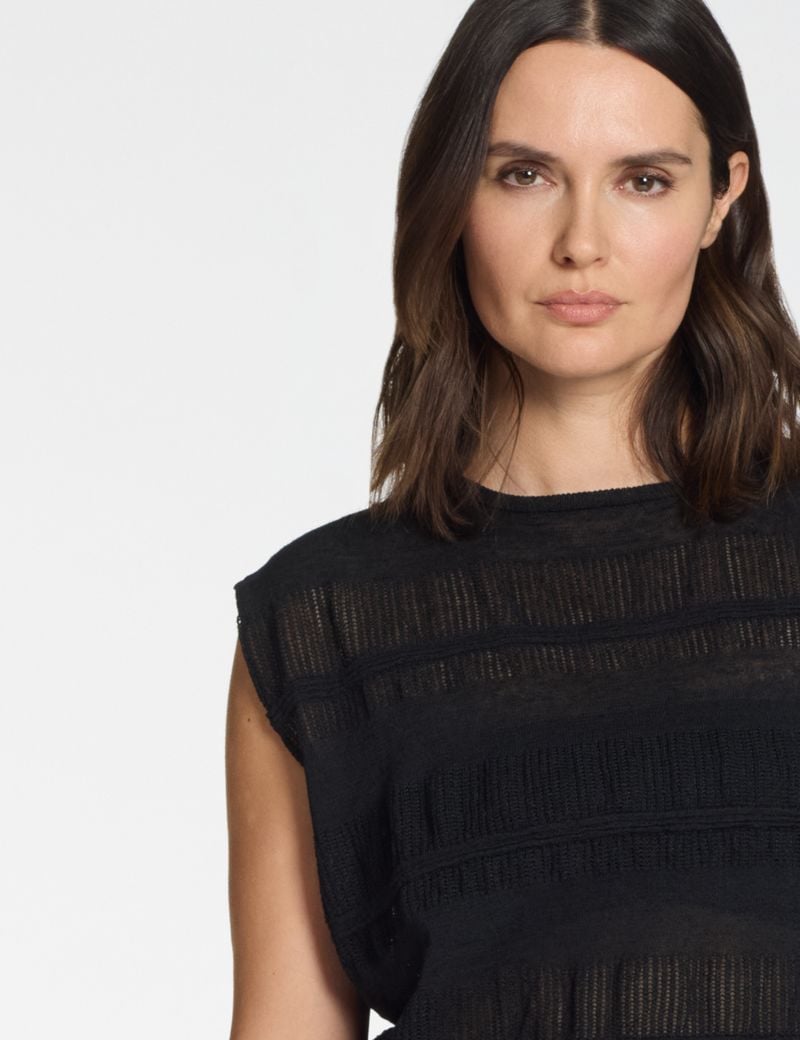 Sarah Pacini Sleeveless sweater – linen jacquard