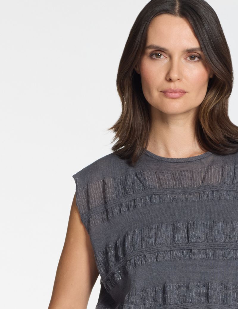 Sarah Pacini Pull sans manches – jacquard en lin