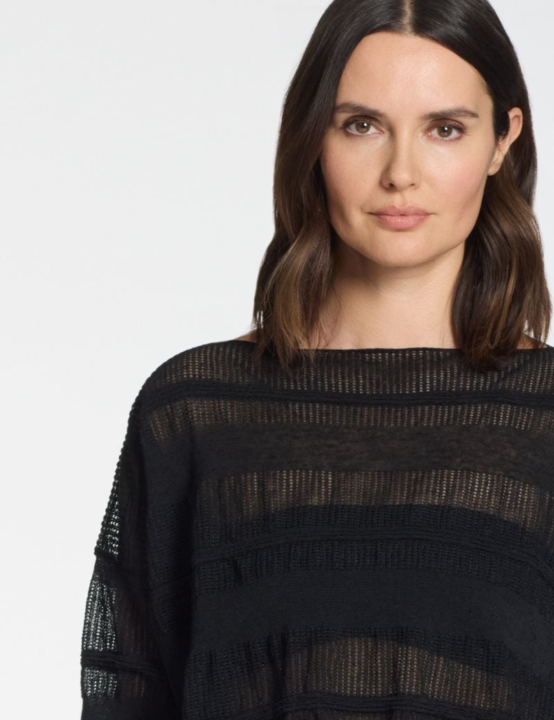 Sarah Pacini Cropped sweater – linen jacquard