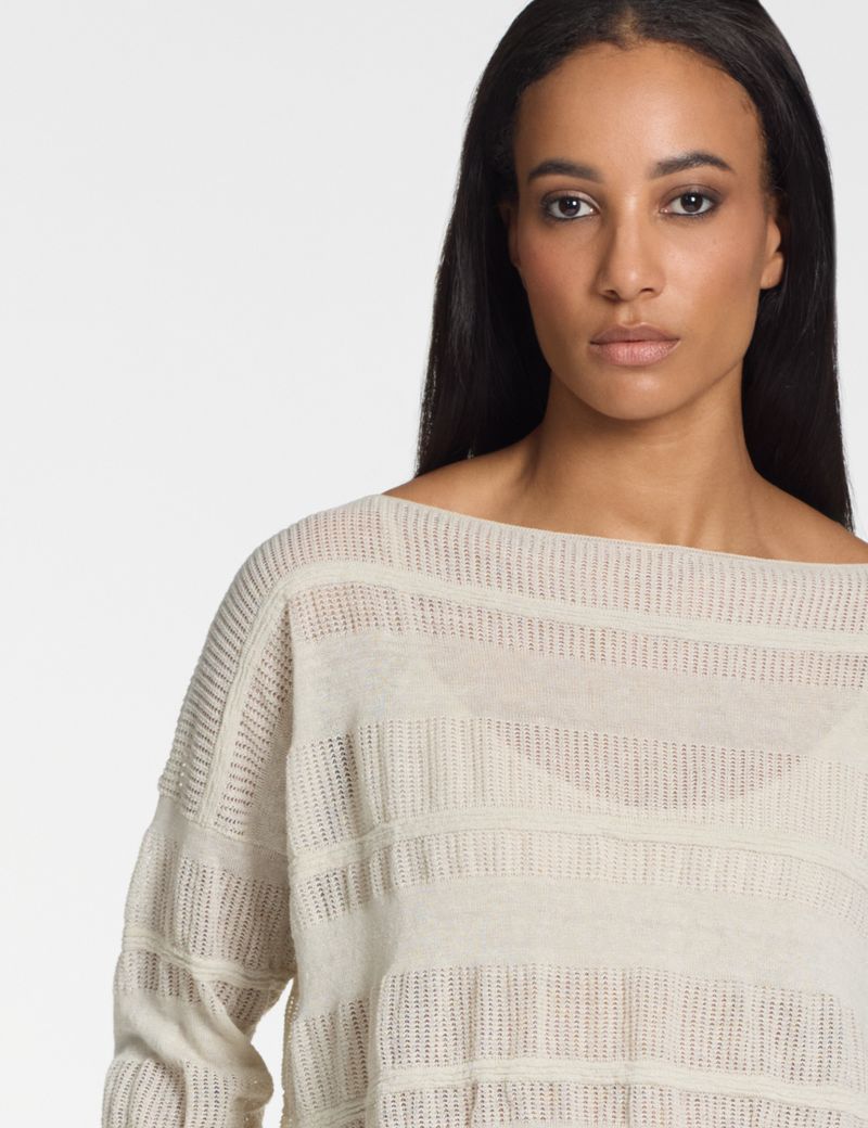 Sarah Pacini Korte trui – linnen jacquard