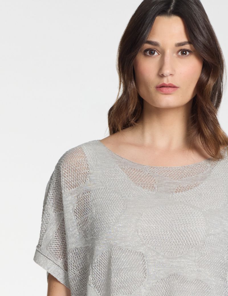 Sarah Pacini Oversized linen sweater – cotton flowers