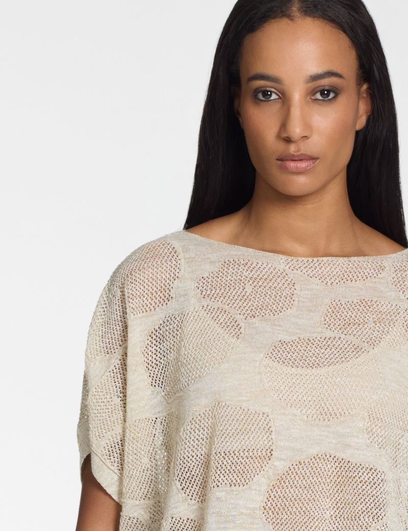 Sarah Pacini Oversized linen sweater – cotton flowers