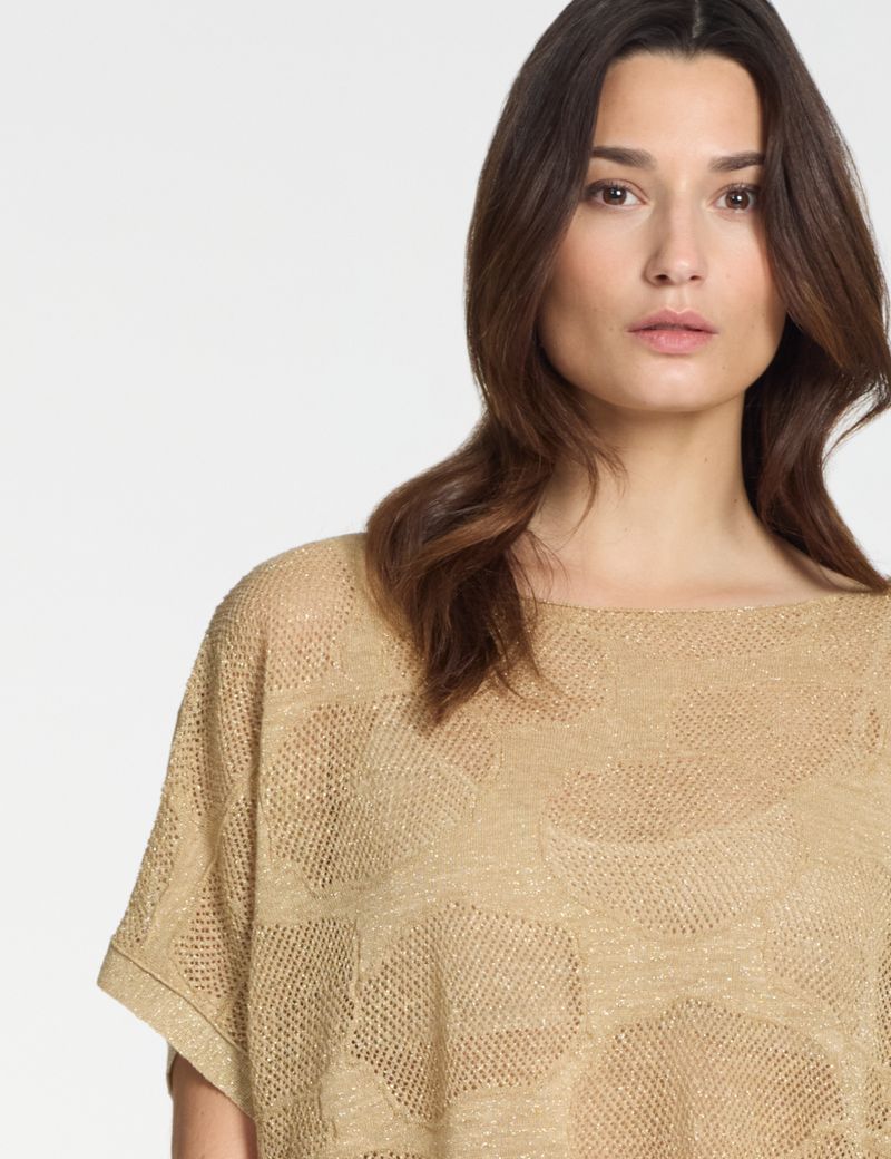 Sarah Pacini Oversized linnen trui – katoenen bloemen