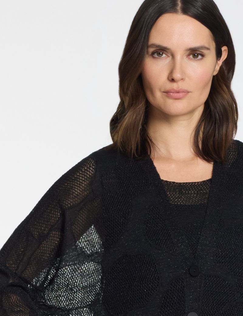 Sarah Pacini Oversized linen cardigan – cotton flowers