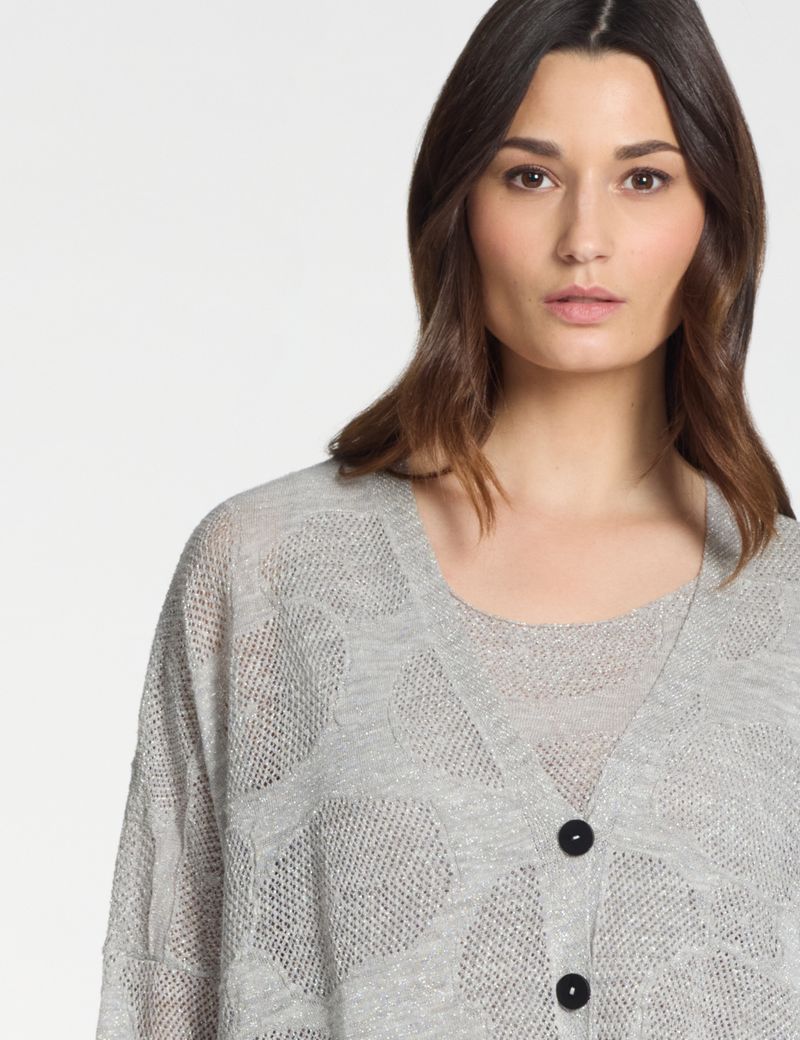 Sarah Pacini Oversized linen cardigan – cotton flowers
